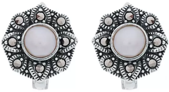 Серьги Марказит HE1292-zhemchug-mr