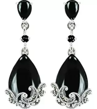 Серьги Марказит HE1303-oniks-mr