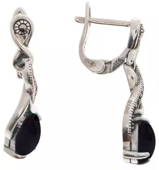 Серьги Марказит HE1381-oniks-mr