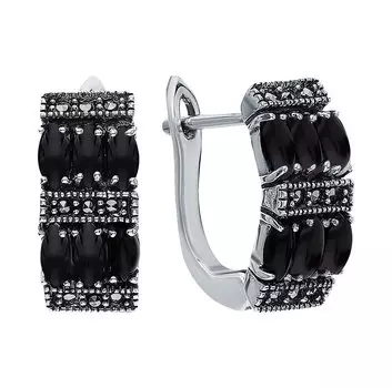 Серьги Марказит HE1410-oniks-mr