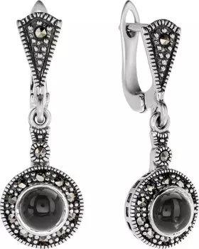 Серьги Марказит HE1503-oniks-mr