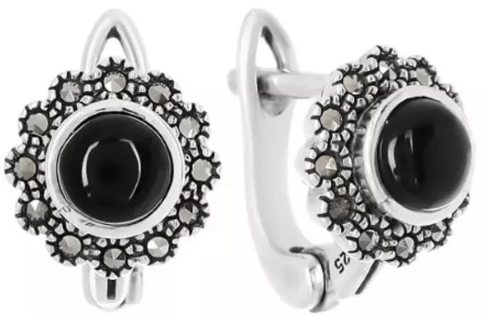 Серьги Марказит HE1593-oniks-mr