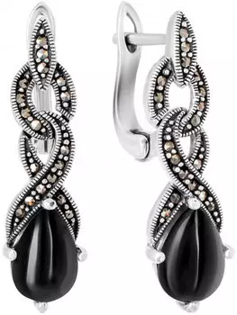 Серьги Марказит HE1614-oniks-mr