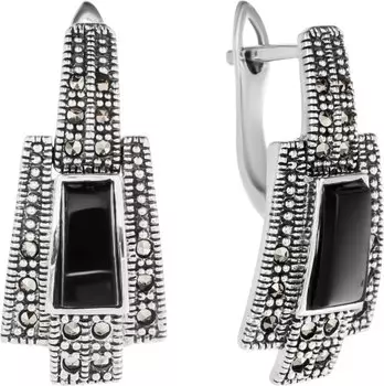 Серьги Марказит HE255-oniks-mr