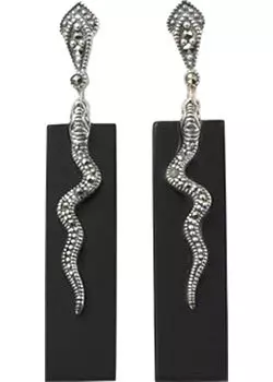 Серьги Марказит HE297-oniks-mr