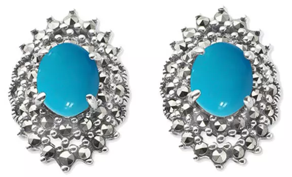 Серьги Марказит HE358-birjuza-mr