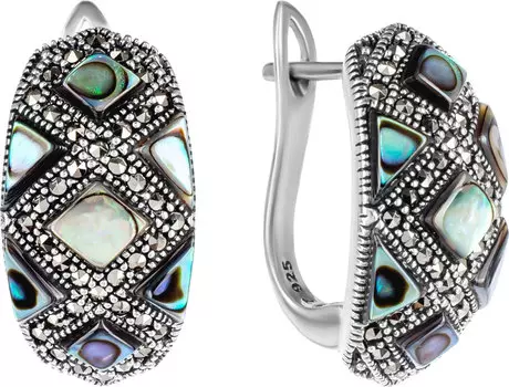 Серьги Марказит HE416-perlamutr-abalon-mr