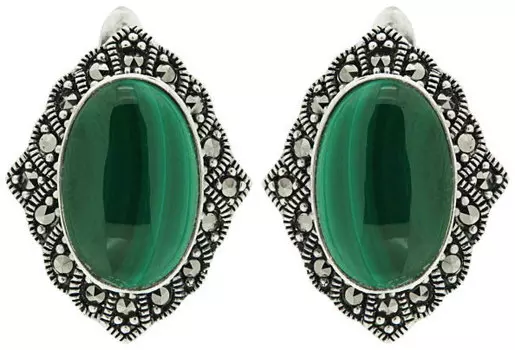 Серьги Марказит HE466-malahit-mr