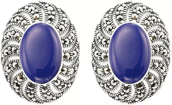 Серьги Марказит HE704-lazurit-mr