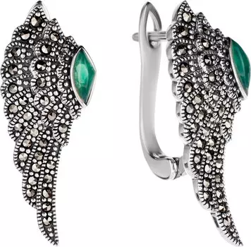 Серьги Марказит HE707-hrizopraz-mr