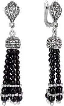 Серьги Марказит HE718-oniks-mr