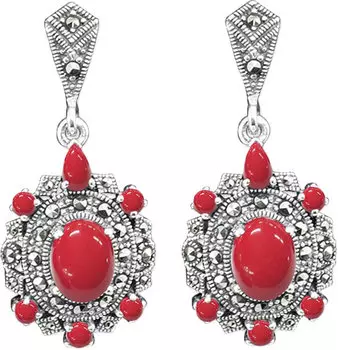 Серьги Марказит HE815-korall-mr