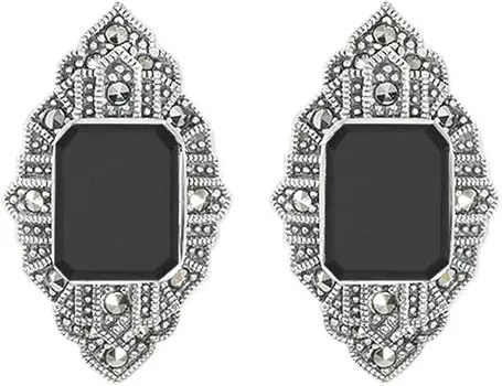 Серьги Марказит HE819-oniks-mr