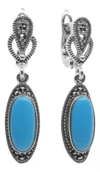 Серьги Марказит HE840-birjuza-mr