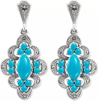 Серьги Марказит HE845-birjuza-mr