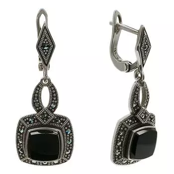Серьги Марказит HE848-oniks-mr