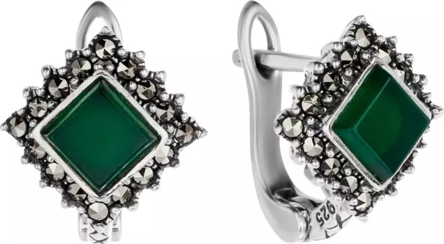 Серьги Марказит HE865-hrizopraz-mr