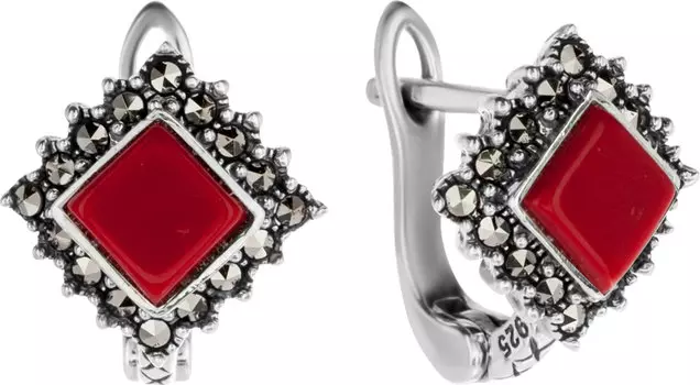 Серьги Марказит HE865-korall-mr