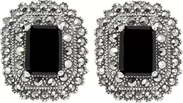 Серьги Марказит HE876-oniks-mr