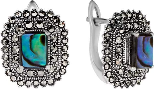 Серьги Марказит HE876-perlamutr-abalon-mr