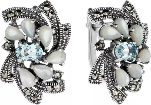 Серьги Марказит HE878-topaz-mr