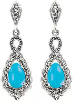 Серьги Марказит HE961-birjuza-mr