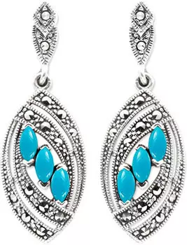 Серьги Марказит HE962-birjuza-mr