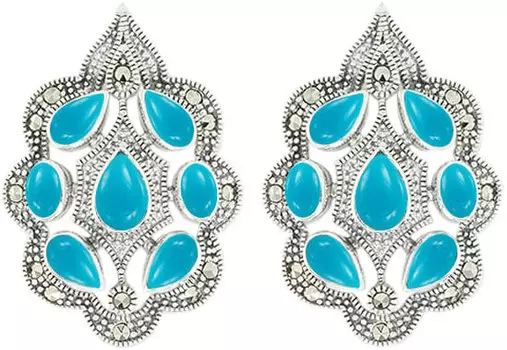 Серьги Марказит HE981-birjuza-mr