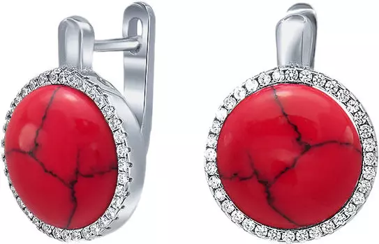 Серьги Silver Wings 22SET10459-113-korall