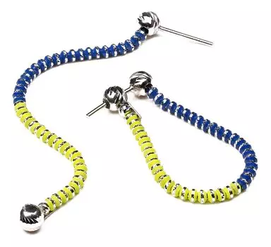 Серьги Sugar SG01001-TEMNO-SINIJ-ZHELTYJ