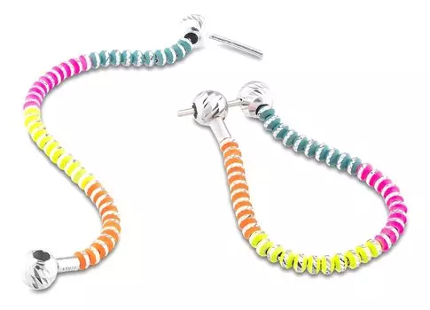 Серьги Sugar SG01001-ZHELTYJ-SVETLO-GOLUBOJ-ROZOVYJ-ORANZHEVYJ