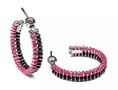 Серьги Sugar SG01031-CHERNYJ-ROZOVYJ