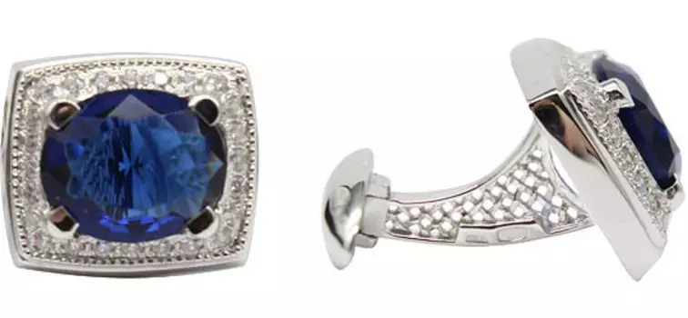 Запонки Маршал ZM-141/3-sinij-fianit