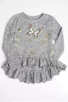 Лонгслив для девочки темно-серый