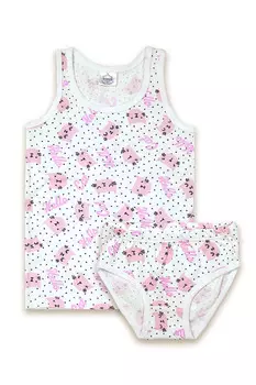 Лосины для девочки малиновые с кошкой