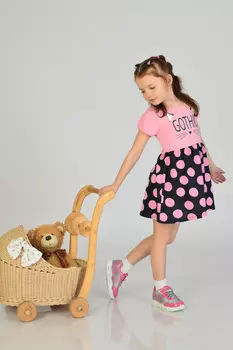 Комплект для девочки серо-розовый