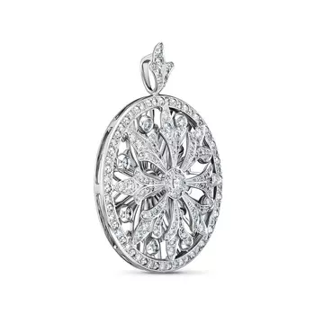 Брошь-подвеска с 183 бриллиантами белое золото 585