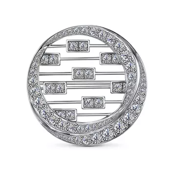 Брошь-подвеска с 63 бриллиантами белое золото 585