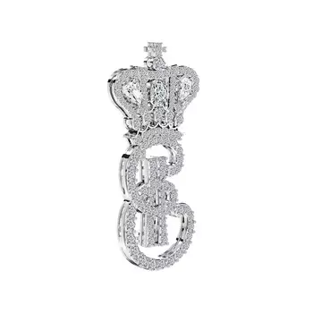 Брошь с 111 бриллиантами белое золото 750