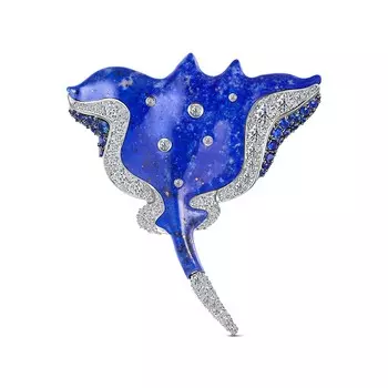 Брошь с 118 бриллиантами белое золото 585