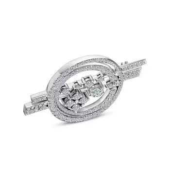 Брошь с 127 бриллиантами белое золото 585