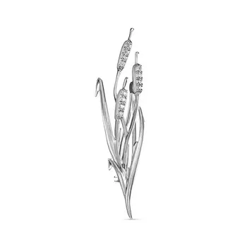 Брошь с 12 бриллиантами белое золото 585