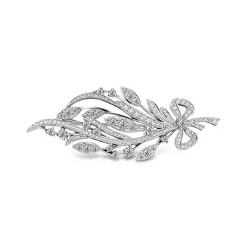 Брошь с 139 бриллиантами белое золото 585