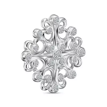 Брошь с 21 бриллиантом белое золото 585