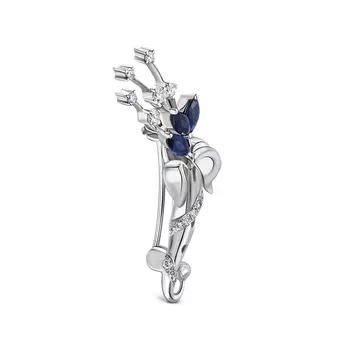 Брошь с 22 бриллиантами белое золото 750