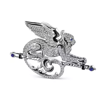 Брошь с 248 бриллиантами белое золото 585