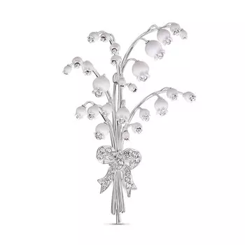 Брошь с 26 бриллиантами белое золото 585