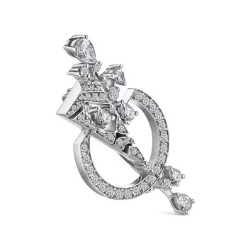 Брошь с 59 бриллиантами белое золото 585