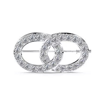 Брошь с 62 бриллиантами белое золото 585