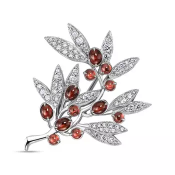 Брошь с 80 бриллиантами белое золото 585